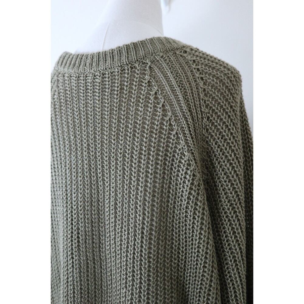 Apiece Apart Size XL Tara Linen Knit Sweater Raglan Sleeve Pullover Green - Picture 8 of 12